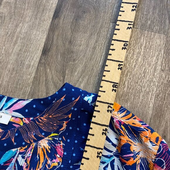 Studio Works Women 2X Dotted Floral Peasant Blouse - Picture 5 of 6